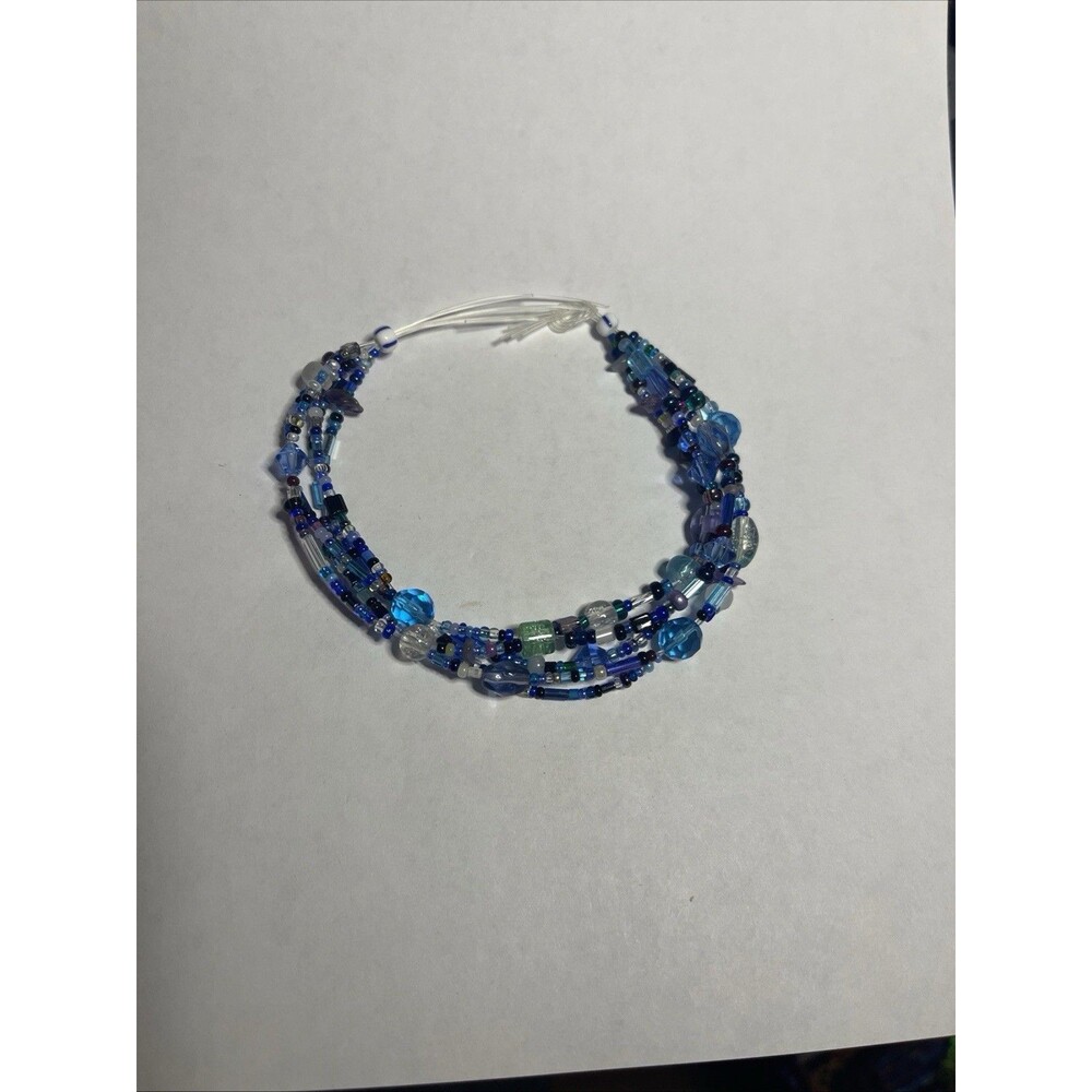 Blue Beaded Wrap Bracelet OSFA Boho Pixie Gypsy *For Parts*